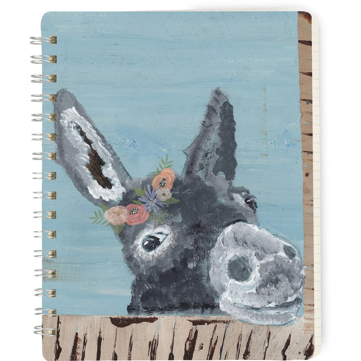 💙 Floral Donkey Spiral Notebook Journal