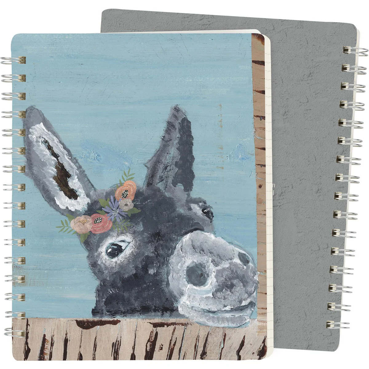 💙 Floral Donkey Spiral Notebook Journal - Image 3