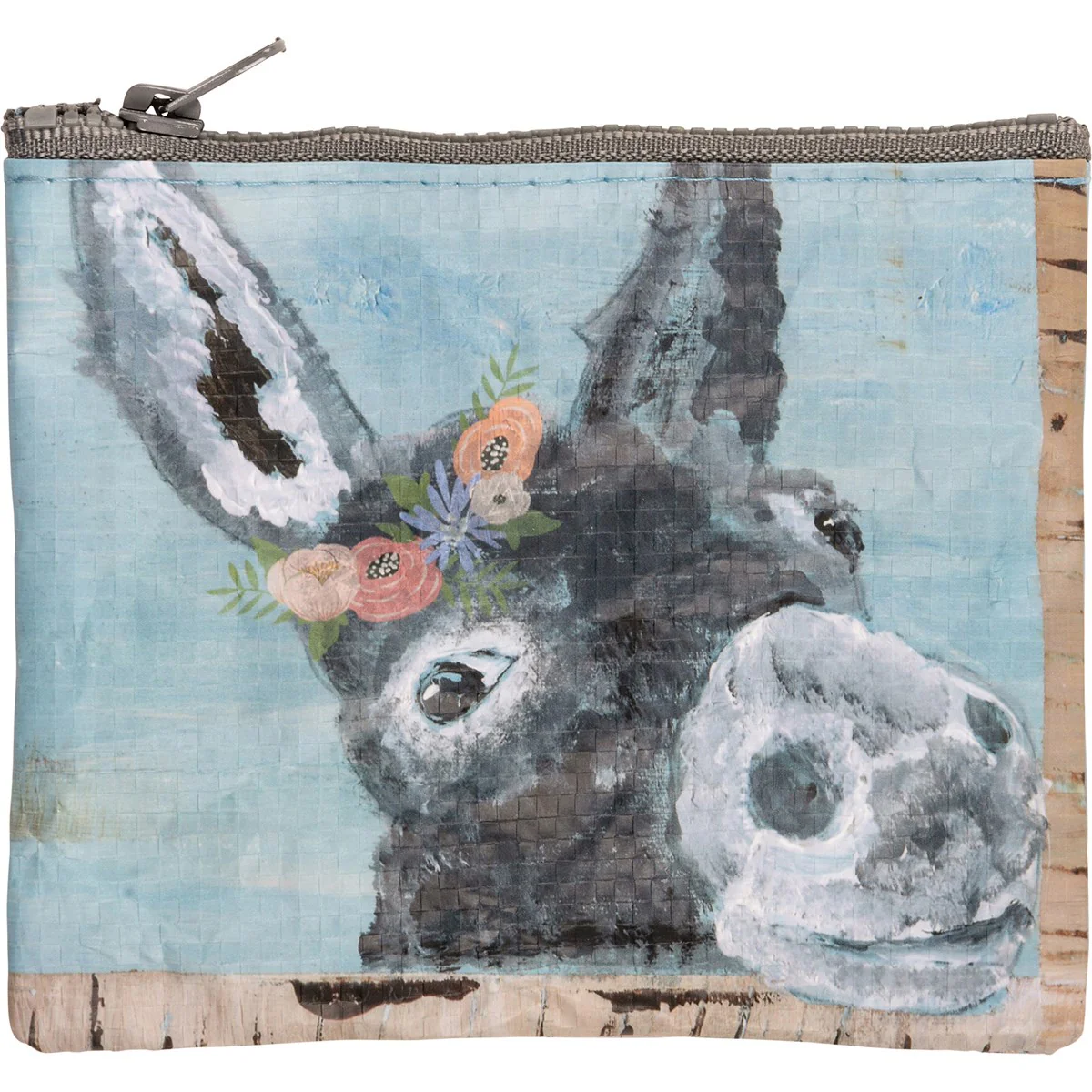 Floral Donkey Zipper Wallet Recycled Materials - Image 2