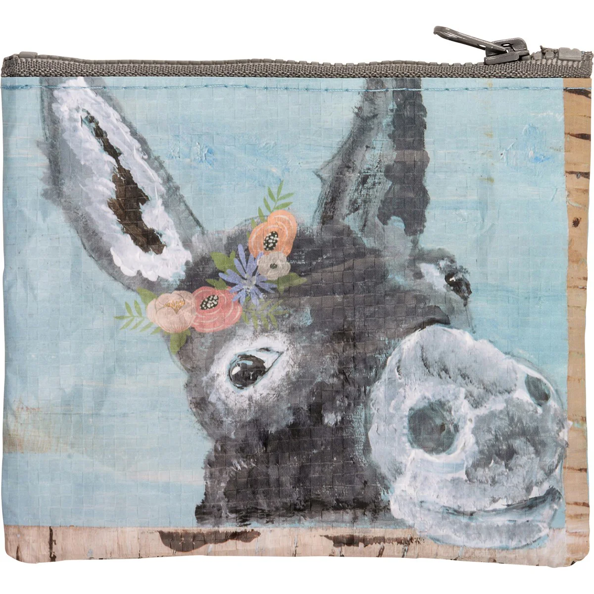 Floral Donkey Zipper Wallet Recycled Materials - Image 3