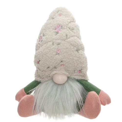 Floral Hat Sitting Gnome Plush - Image 2