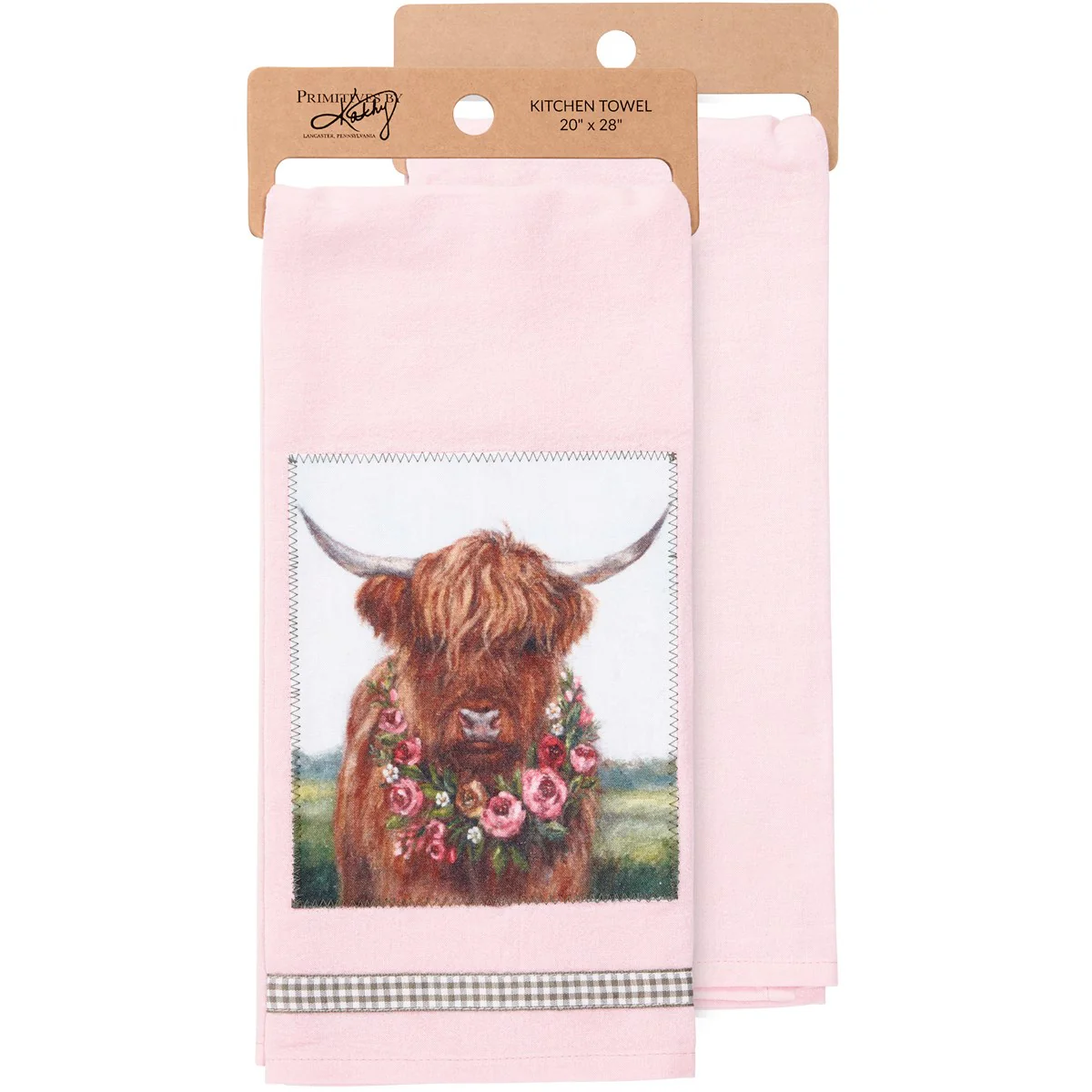 Floral Highland Cow Kitchen Towel - Image 2