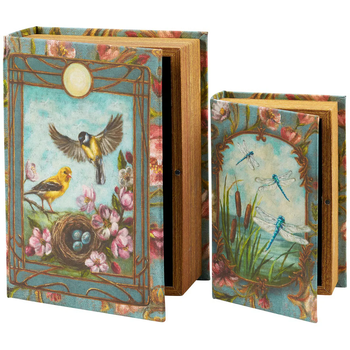Floral Nouveau Birds and Dragonflies Book Box Set