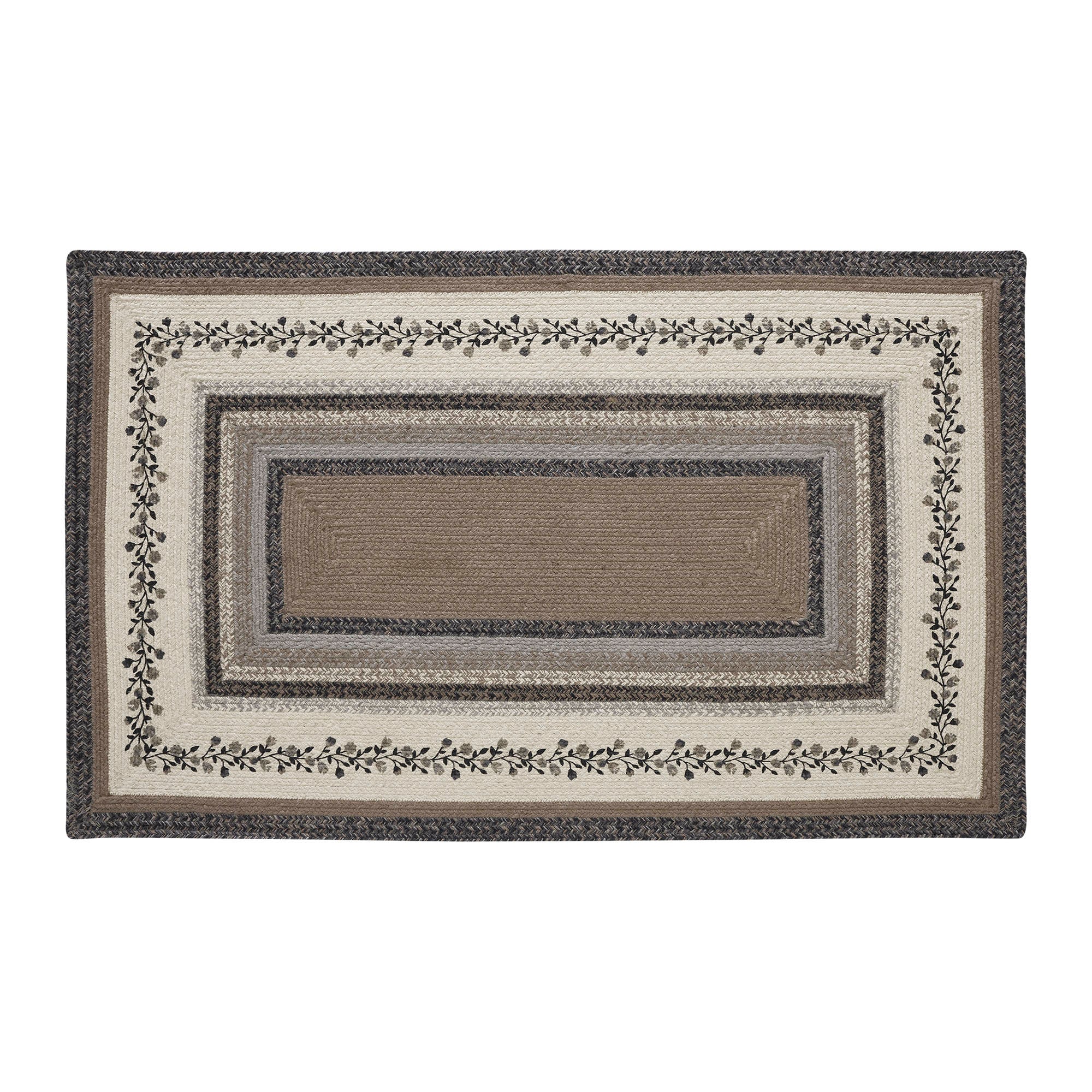 Floral Vine Jute 60" Rectangle Rug w/ Pad - Image 3