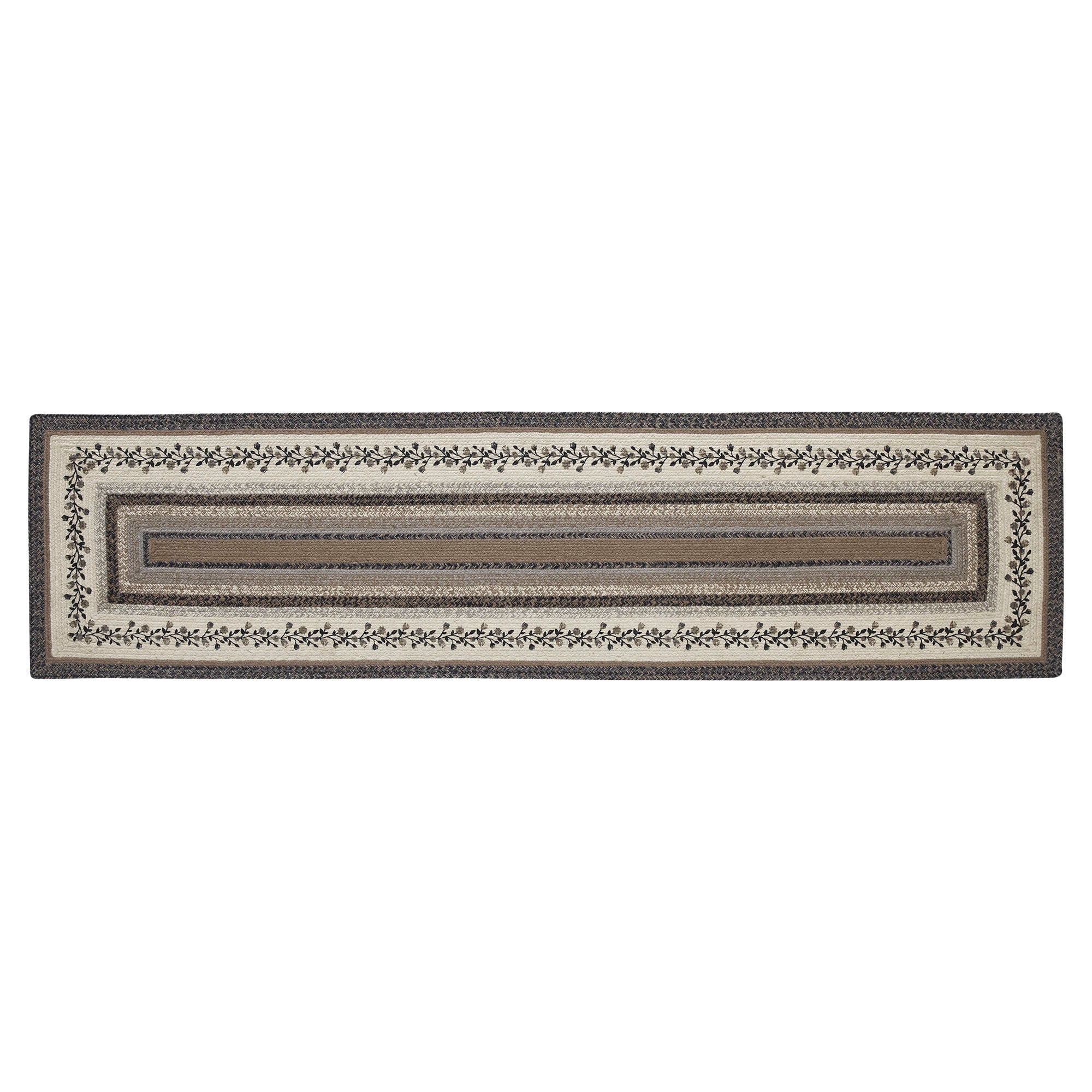 Floral Vine Jute 96" Rug/Runner with Pad - Image 3