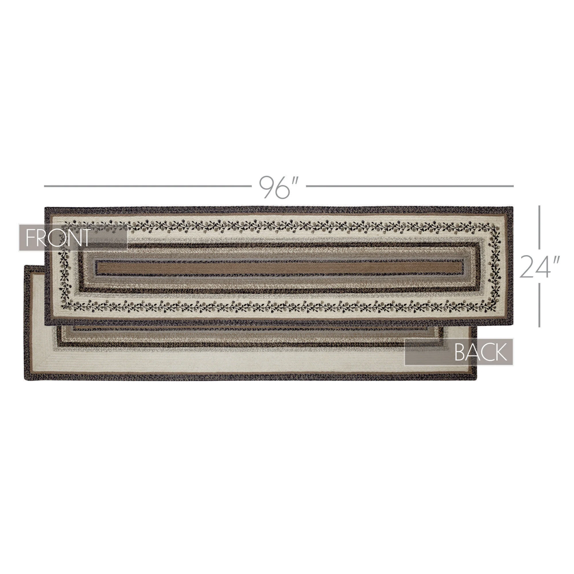 Floral Vine Jute 96" Rug/Runner with Pad - Image 4