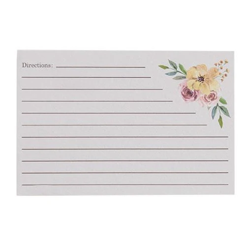Floral Watercolor Set of 24 Recipe Cards - Image 2