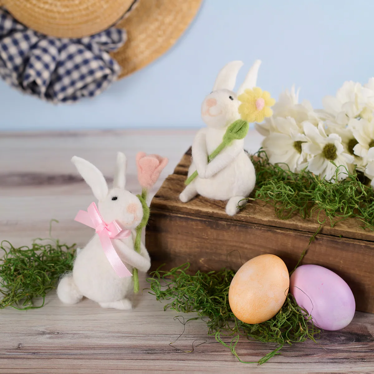 DAY 16 ๐๐ท 20 DAYS OF BUNNIES Flower Bunnies Felt Critter Set - Image 5