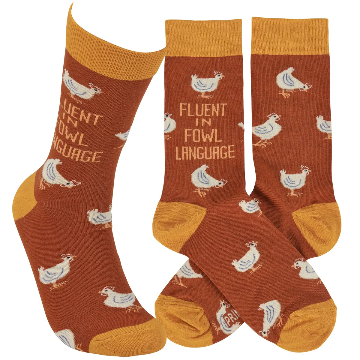 Fluent in Fowl Language Fun Novelty Chicken Socks