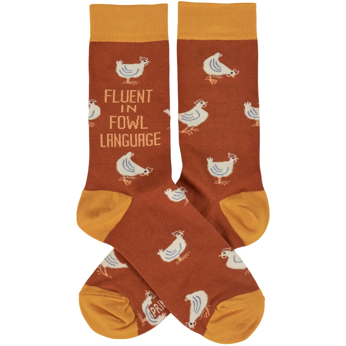 Fluent in Fowl Language Fun Novelty Chicken Socks - Image 2