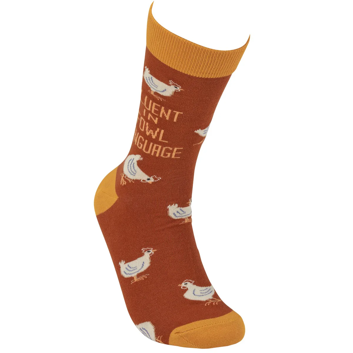 Fluent in Fowl Language Fun Novelty Chicken Socks - Image 3