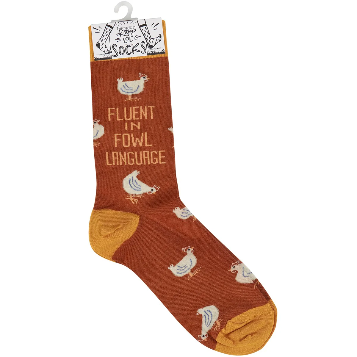 Fluent in Fowl Language Fun Novelty Chicken Socks - Image 4