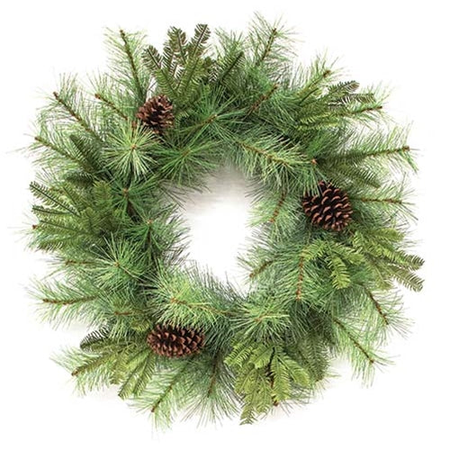 Forest Path Pine 26" Faux Evergreen Wreath