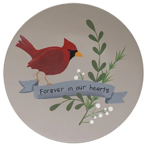 ๐ Forever in Our Hearts Cardinal Decorative Plate