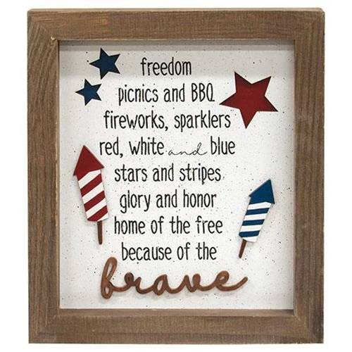 Freedom Picnics and BBQ 9" 4th of July Shadowbox Frame - Image 2