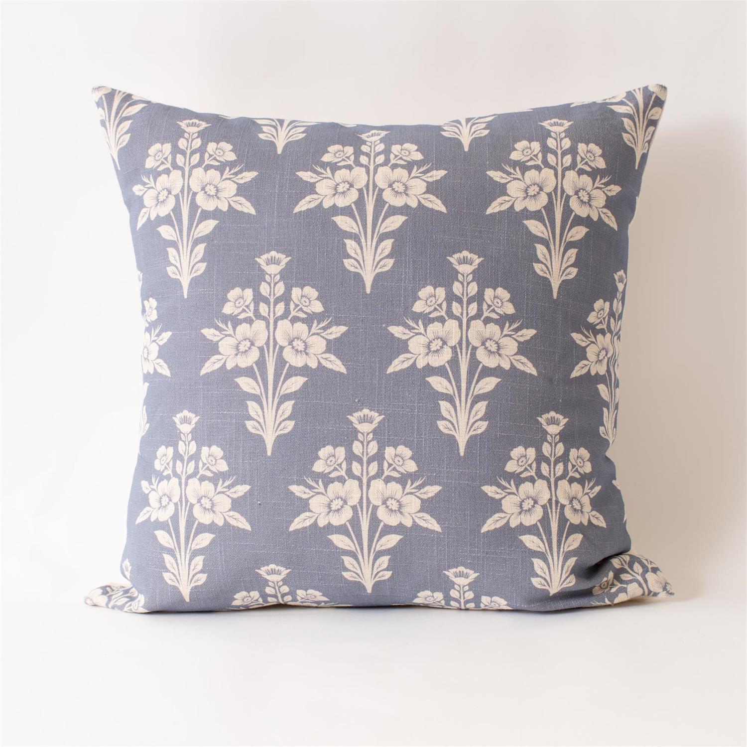French Blue Medallion 20" Accent Pillow - Image 3