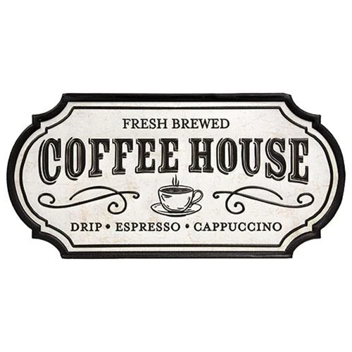 Fresh Brewed Coffee House 16.5" Metal Sign - Image 2