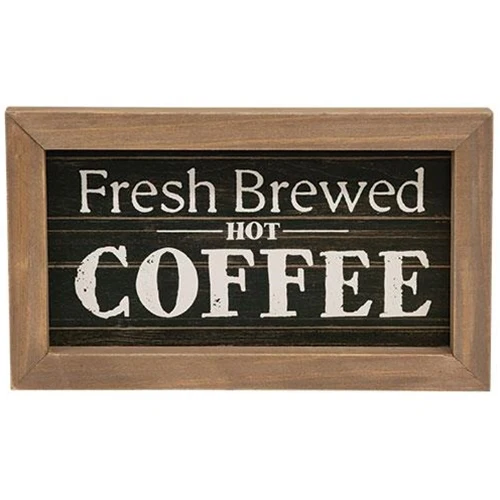 Fresh Brewed Hot Coffee 10" Sign - Image 2