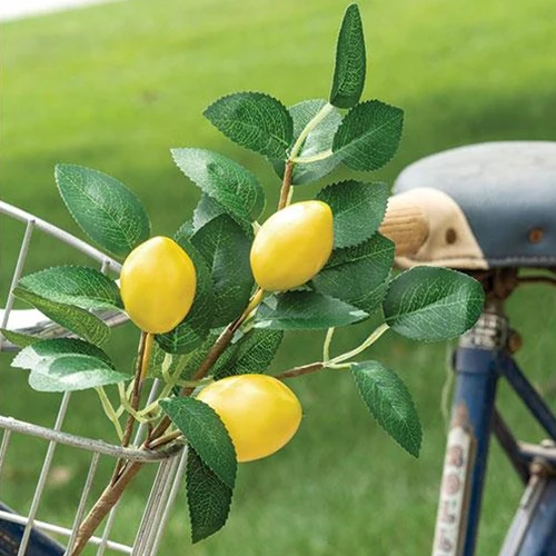 ๐ Fresh Picked Lemon 15" Faux Fruit and Foliage Spray - Image 2