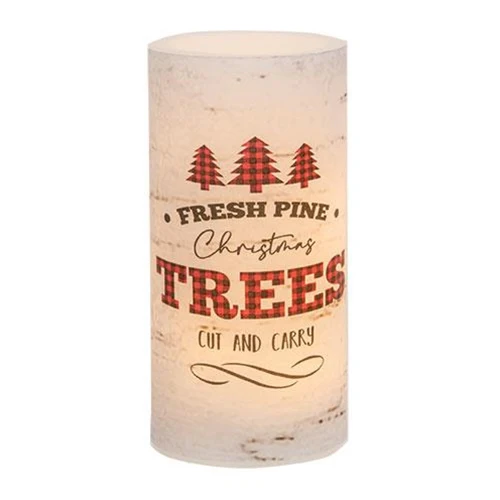 Fresh Pine Christmas Trees Timer Pillar - Image 2