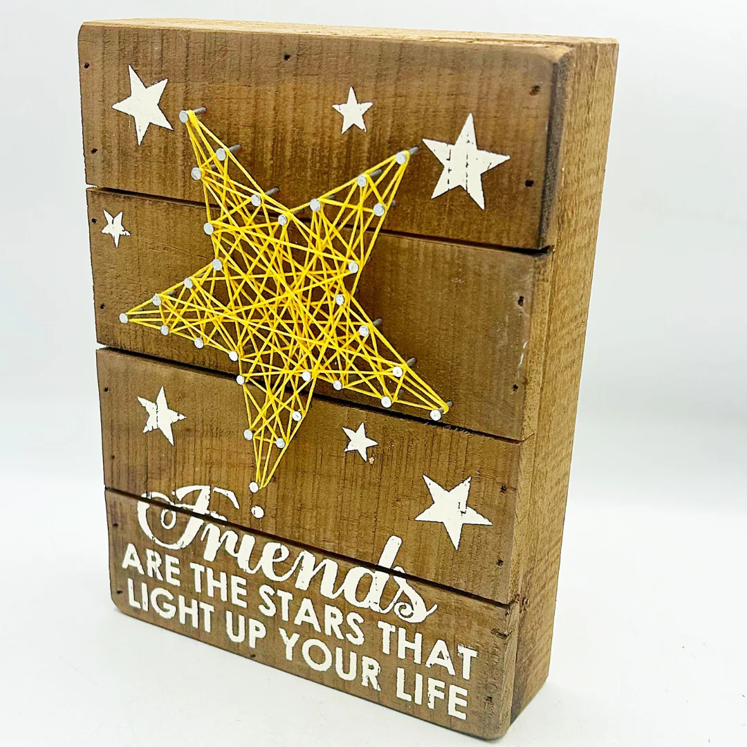 Friends Are The Stars That Light Up Your Life String Art Boxed Sign