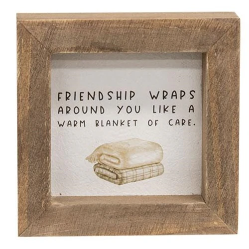 ๐ Friendship Wraps Around You Like A Warm Blanket Mini Framed Sign