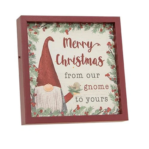 From Our Gnome to Yours 6" Framed Sign With Easel - Image 2
