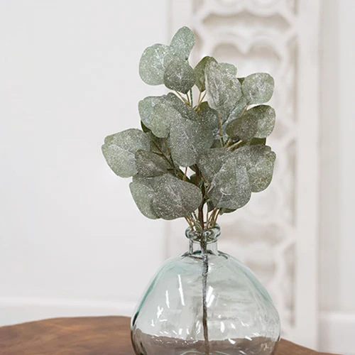 Frosted Dollar Eucalyptus Leaf 19" Faux Foliage Spray - Image 2