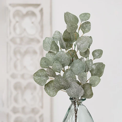 Frosted Dollar Eucalyptus Leaf 29" Faux Foliage Spray - Image 3