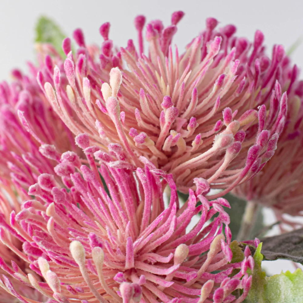 Fuchsia Pink Thistle 15" Faux Floral Bouquet - Image 2