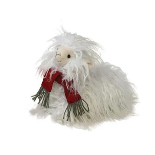 Furry Llama With Christmas Scarf Plush Figure