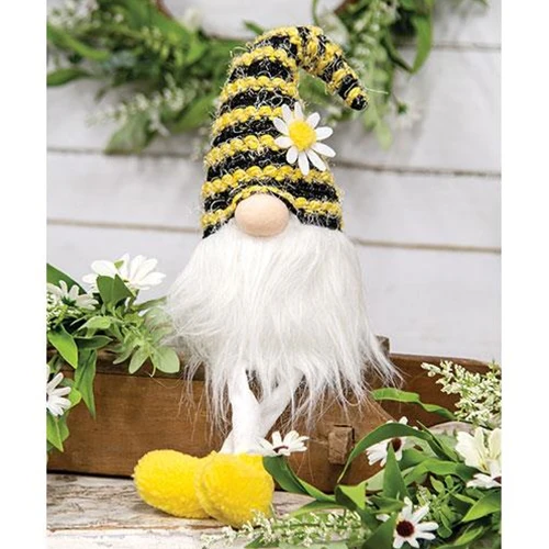 Fuzzy Bee Striped Dangle Leg Gnome - Image 2