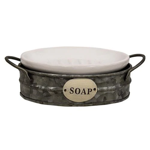 Galvanized Wash Bin Shaped Soap Dish