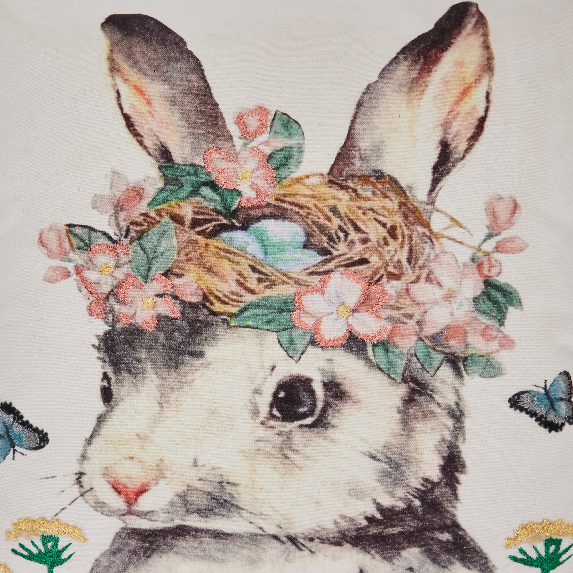 Garden Bunny 18" Spring Accent Pillow - Image 4