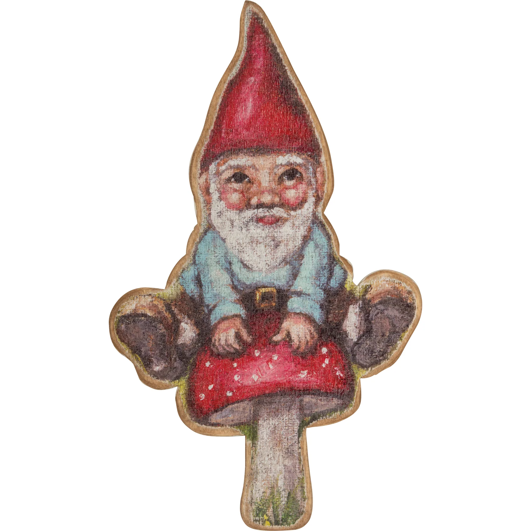 Garden Gnome on Mushroom Wreath Insert - Image 2