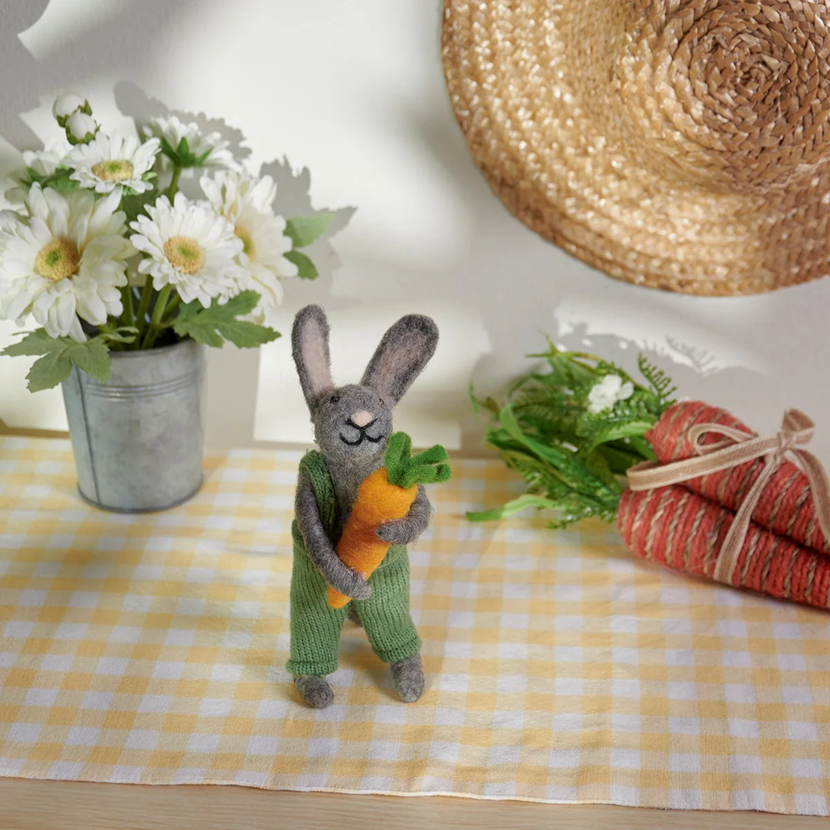 ๐ Garden Rabbit with Carrot 9.75" Felt Critter - Image 2