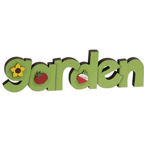 π Garden Small Wooden Word Cutout Sitter
