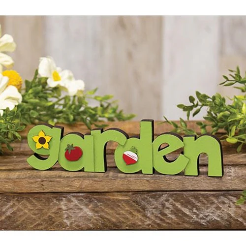 π Garden Small Wooden Word Cutout Sitter - Image 2