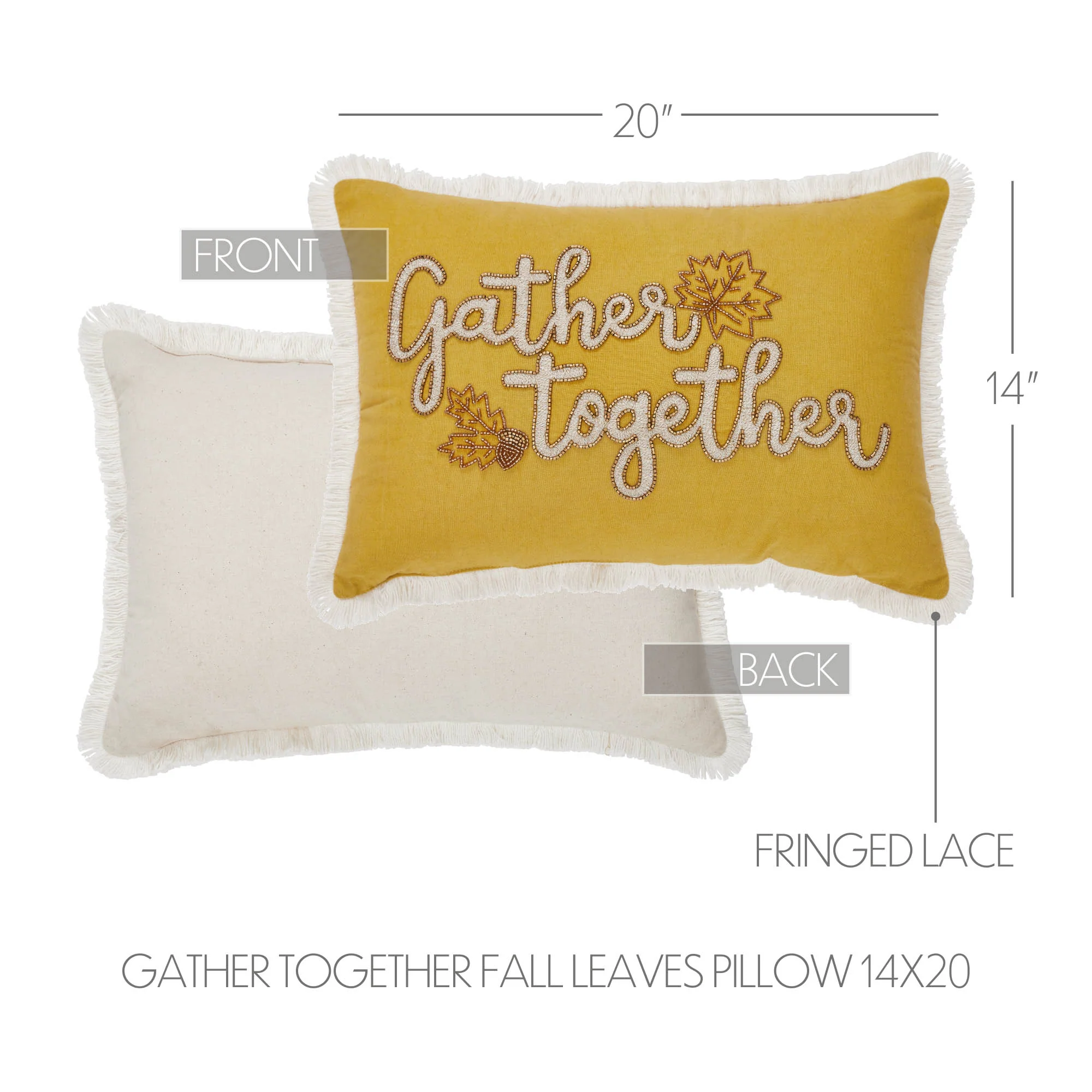 Gather Together Fall Leaves Pillow 14" x 20" - Image 4