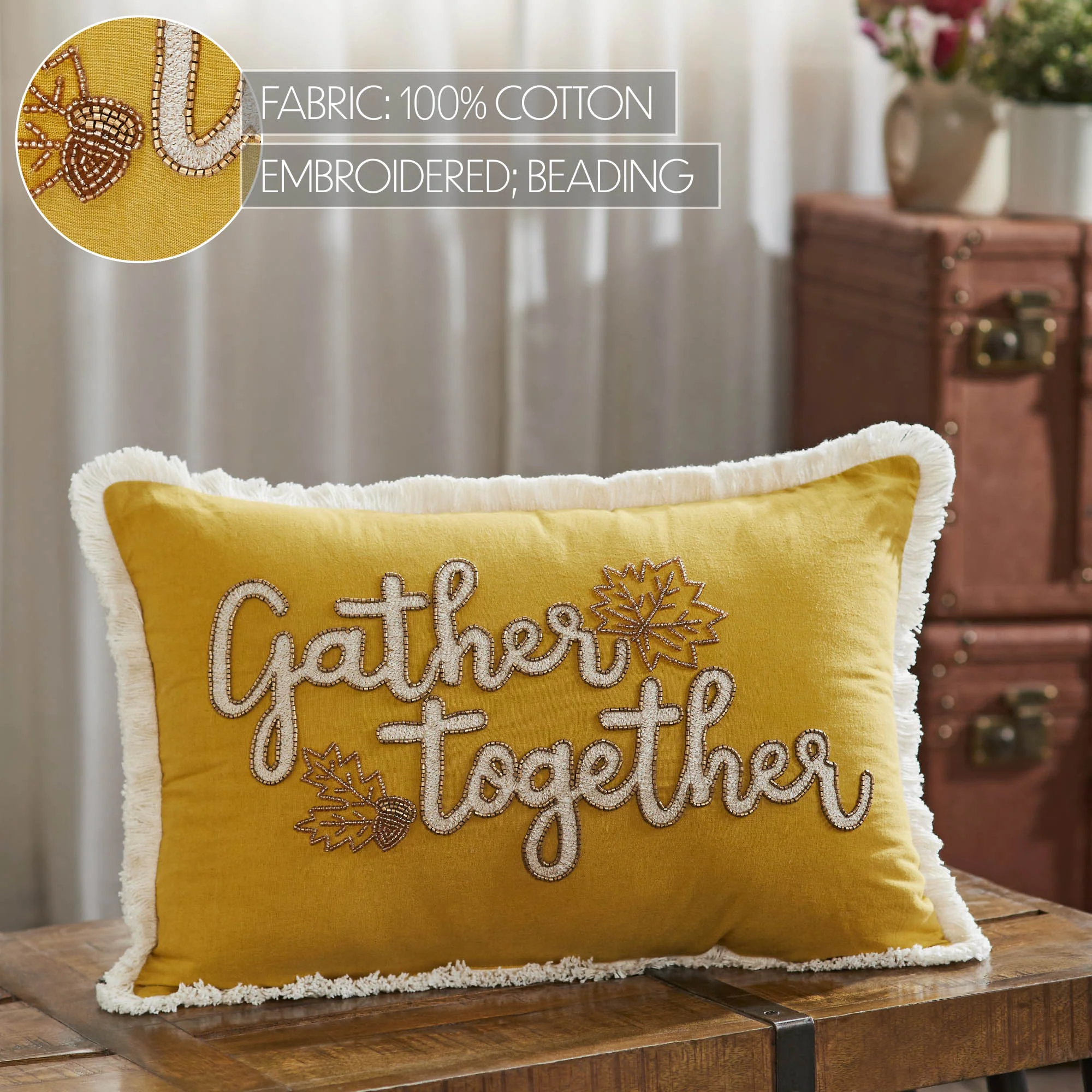 Gather Together Fall Leaves Pillow 14" x 20" - Image 5