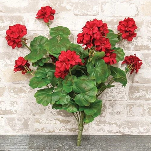 💙 Geranium and Leaves 22" Faux Floral Bush