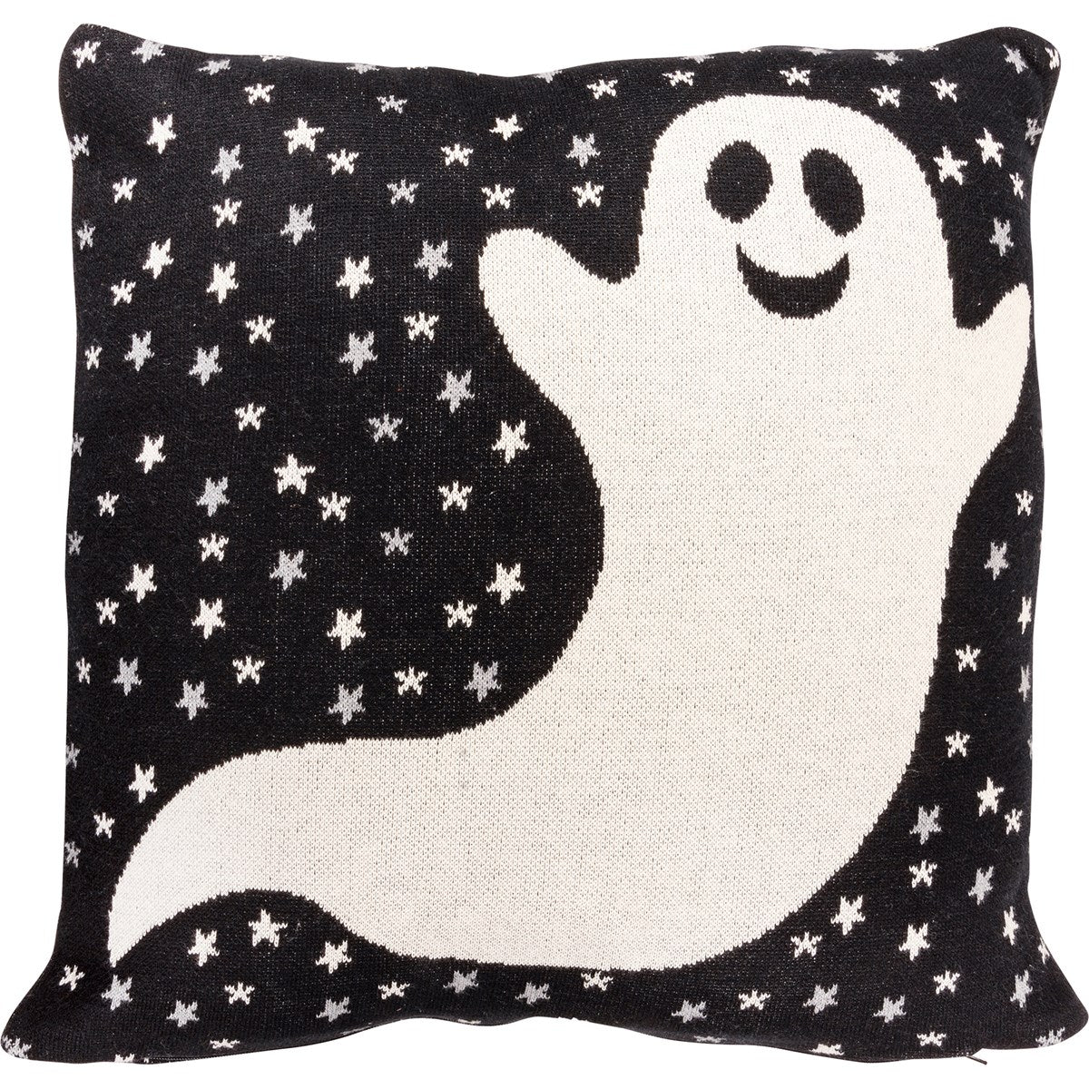 Ghost and Stars 18" Machine Knit Accent Halloween Pillow - Image 4