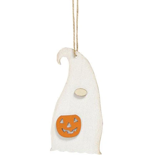 DAY 15 🎃 31 DAYS OF SPOOKYWEEN Ghost Gnome With Jack O Lantern Ornament - Image 2