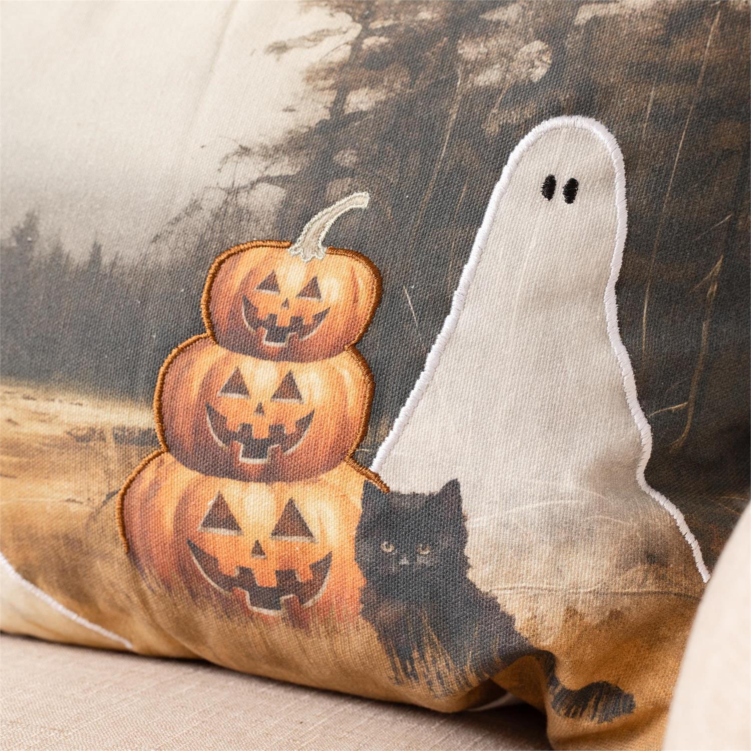 Ghosts in the Forest Halloween 24" Accent Pillow - Image 2