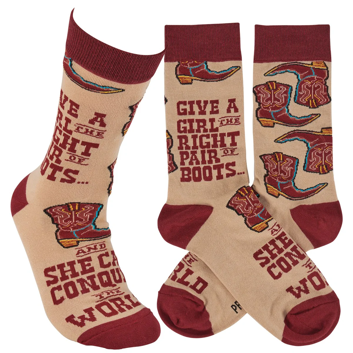 Give A Girl the Right Pair of Boots Novelty Socks