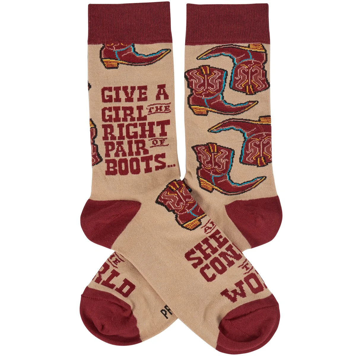 Give A Girl the Right Pair of Boots Novelty Socks - Image 2