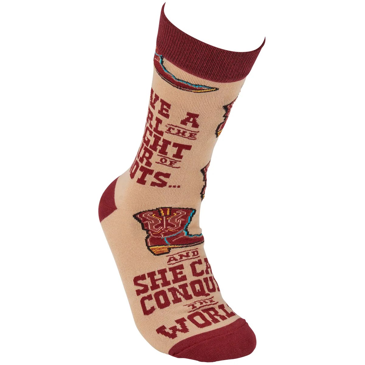 Give A Girl the Right Pair of Boots Novelty Socks - Image 3