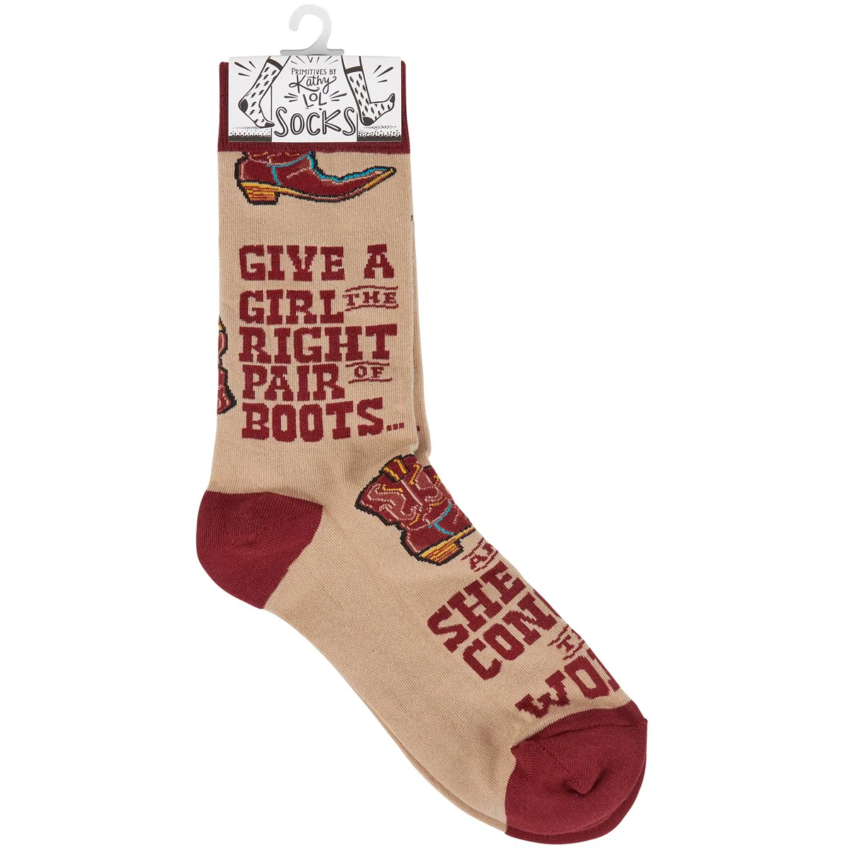 Give A Girl the Right Pair of Boots Novelty Socks - Image 4
