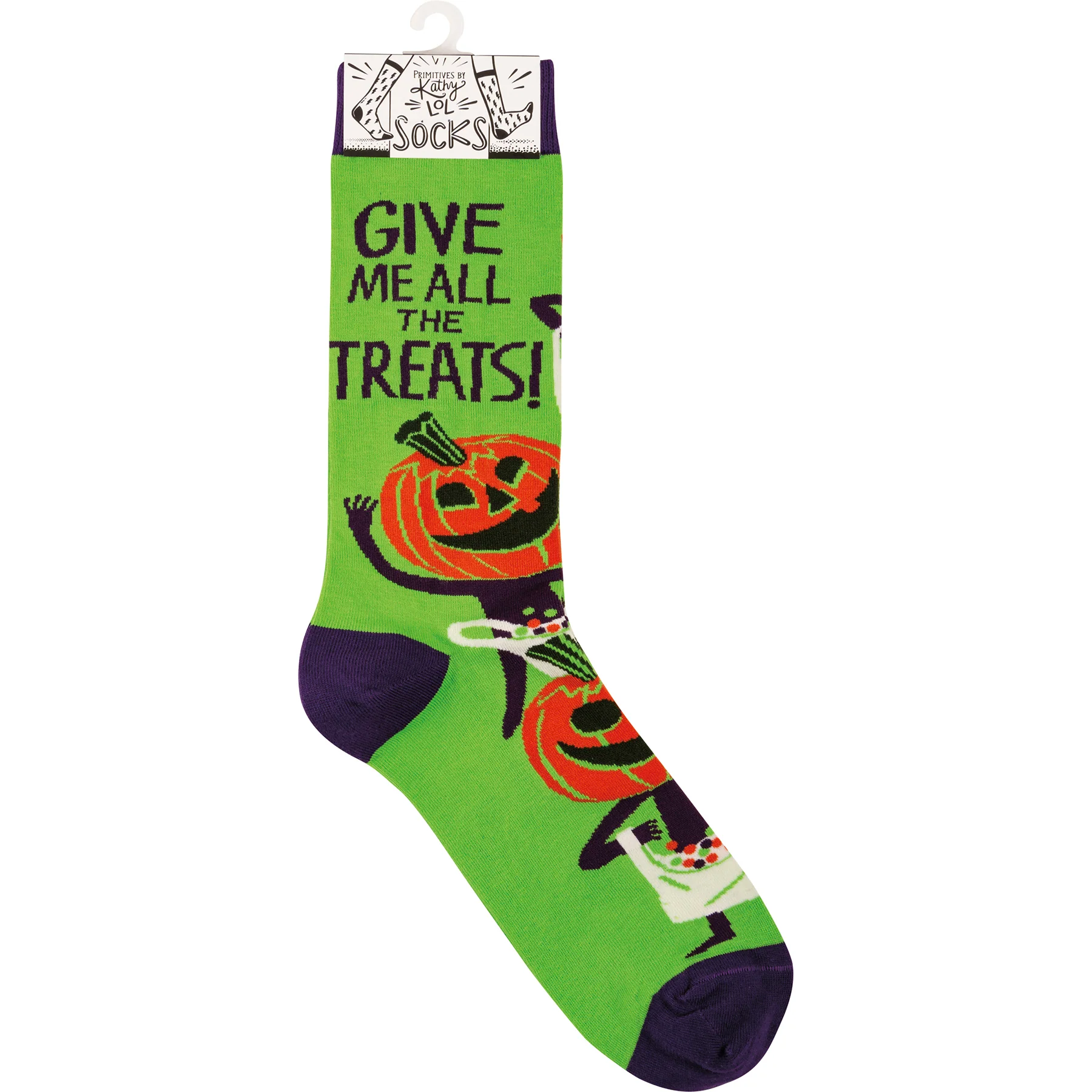 Surprise Me Sale 🤭 Give Me All The Treats Halloween Unisex Fun Socks - Image 3