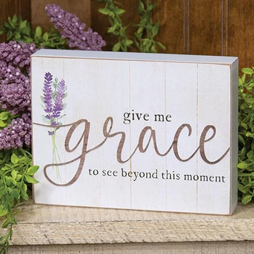 Give Me Grace To See Beyond This Moment 6" Wooden Box Sign